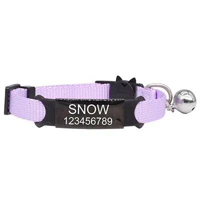 Pet ID Tag Custom collar Personalized Labels Free Engraving Cat Collar Cute Nylon Adjustable Safety Breakaway Small Dog Necklace