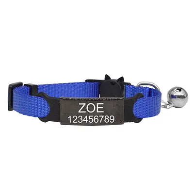 Pet ID Tag Custom collar Personalized Labels Free Engraving Cat Collar Cute Nylon Adjustable Safety Breakaway Small Dog Necklace