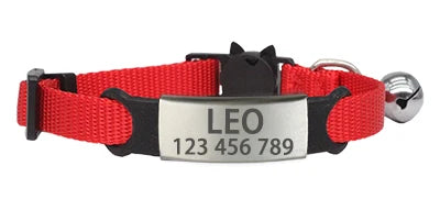 Pet ID Tag Custom collar Personalized Labels Free Engraving Cat Collar Cute Nylon Adjustable Safety Breakaway Small Dog Necklace