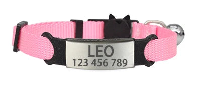 Pet ID Tag Custom collar Personalized Labels Free Engraving Cat Collar Cute Nylon Adjustable Safety Breakaway Small Dog Necklace