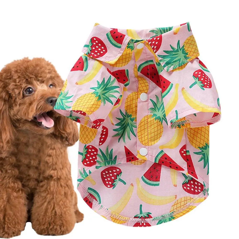 Fruit Dog Shirt Breathable Dog Apparel Pet Apparel Puppy Clothes Dog Apparel Fruit Print Puppy Outfit For Small Medium Dogs In