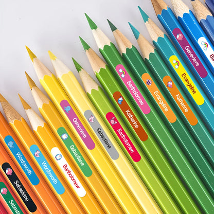 Personalized Waterproof Labels Custom for Kids School Gear - Name Stickers for Bottles, Lunch Boxes & Stationery Items