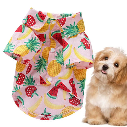 Fruit Dog Shirt Breathable Dog Apparel Pet Apparel Puppy Clothes Dog Apparel Fruit Print Puppy Outfit For Small Medium Dogs In