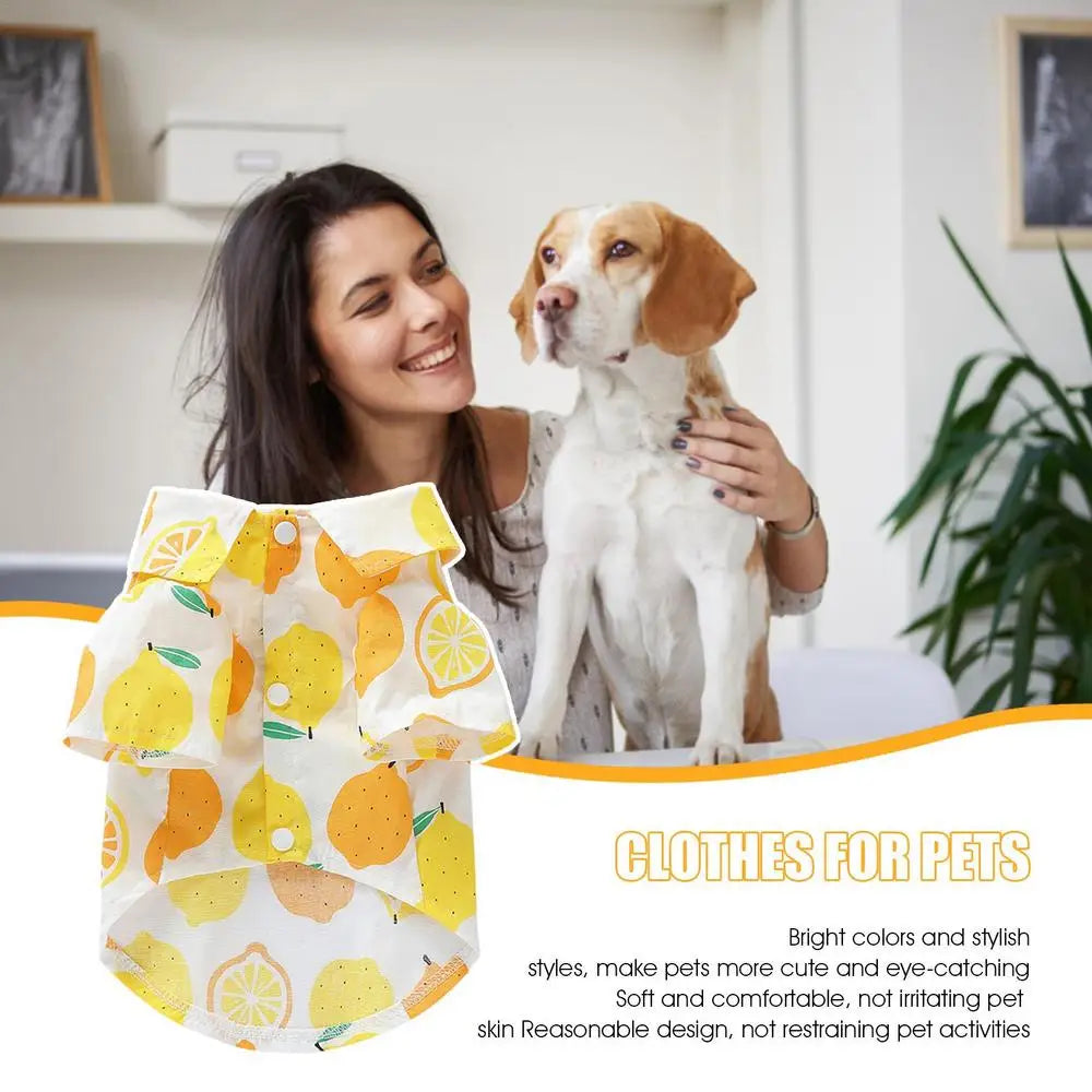 Fruit Dog Shirt Breathable Dog Apparel Pet Apparel Puppy Clothes Dog Apparel Fruit Print Puppy Outfit For Small Medium Dogs In