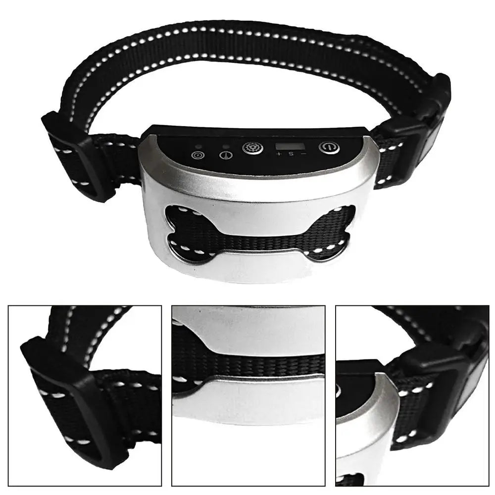 Pet Dog Anti Bark Collar Control Train Rechargeable IP65 Waterproof Stop Barking Dog Vibration Ultrasonic Training Collars