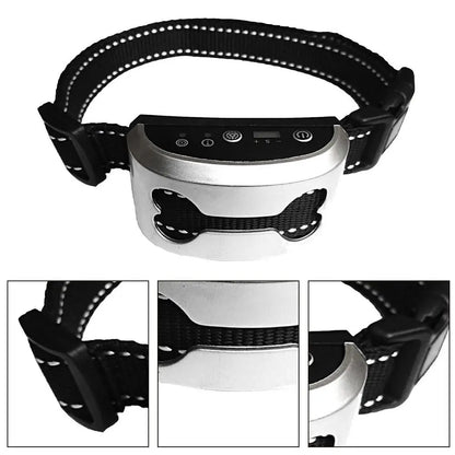 Pet Dog Anti Bark Collar Control Train Rechargeable IP65 Waterproof Stop Barking Dog Vibration Ultrasonic Training Collars