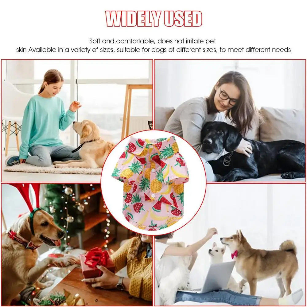 Fruit Dog Shirt Breathable Dog Apparel Pet Apparel Puppy Clothes Dog Apparel Fruit Print Puppy Outfit For Small Medium Dogs In
