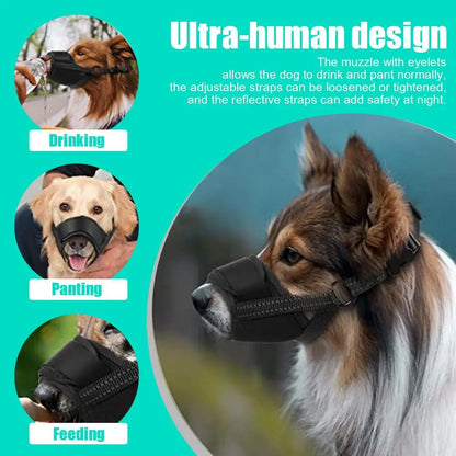 Large Dog Muzzle Adjustable Straps Breathable Soft Muzzle For Dog Biting Prevention Anti-Chaos Large Pet Anti-barking Muzzle