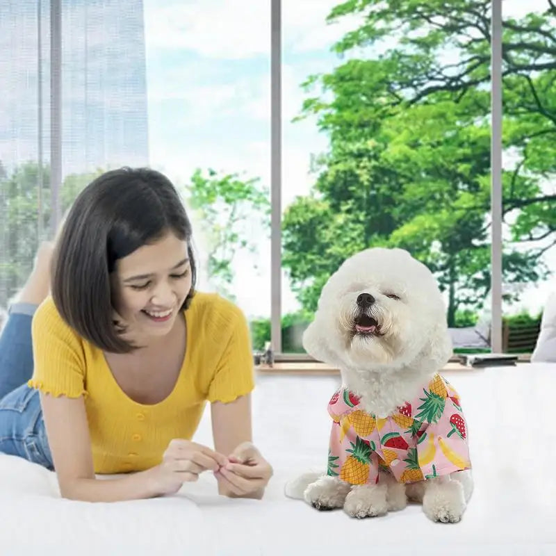 Fruit Dog Shirt Breathable Dog Apparel Pet Apparel Puppy Clothes Dog Apparel Fruit Print Puppy Outfit For Small Medium Dogs In