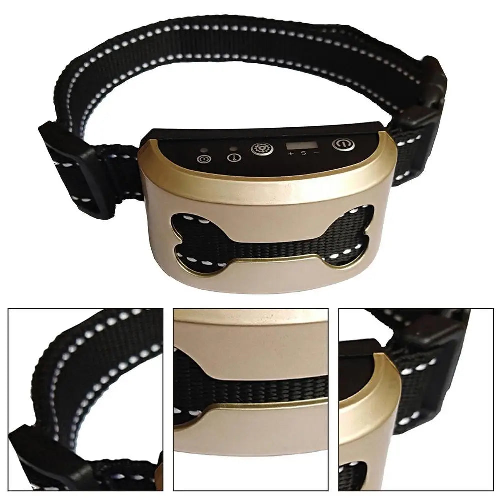 Pet Dog Anti Bark Collar Control Train Rechargeable IP65 Waterproof Stop Barking Dog Vibration Ultrasonic Training Collars