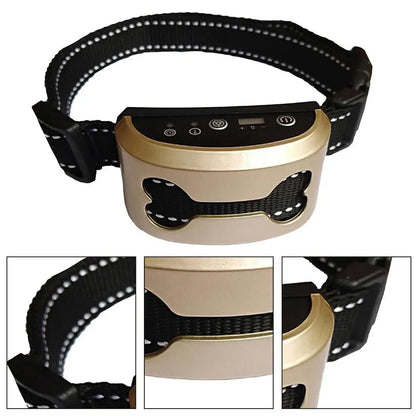 Pet Dog Anti Bark Collar Control Train Rechargeable IP65 Waterproof Stop Barking Dog Vibration Ultrasonic Training Collars