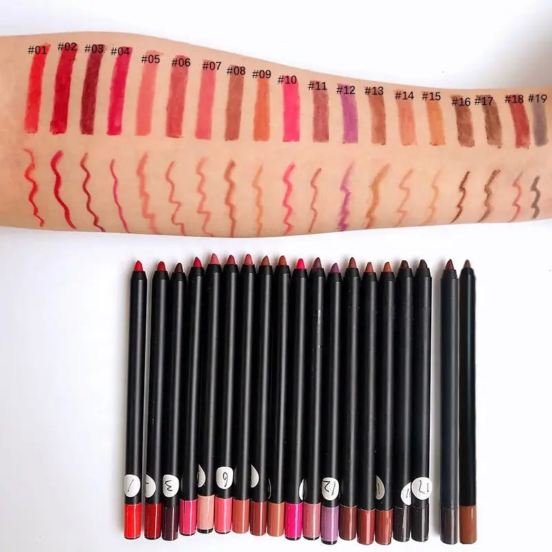 20pcs Lip Liner Pencil Private Label Cosmetics Nude Brown Lip Liners Waterproof Creamy Lipliner Wholesale Bulk For Business