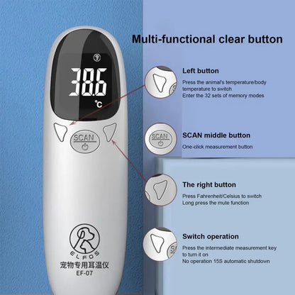 Pet Thermometers For Dogs Vet Tech Thermometers Accurate Fever Detection Device For Pet Pet Supplies Veterinary Thermometers