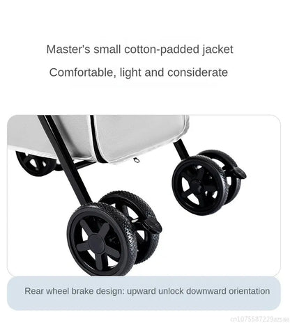 New Pet Stroller Double Layer Suitable for Two Pet Cats Dogs Foldable Cart Breathable Dog Stroller Pet Trolley carry on case