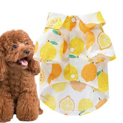 Fruit Dog Shirt Breathable Dog Apparel Pet Apparel Puppy Clothes Dog Apparel Fruit Print Puppy Outfit For Small Medium Dogs In