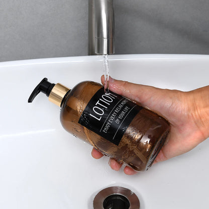 Bathroom Waterproof Labels Set Shampoo Shower Body Wash Dispenser Stickers Lotion Bottle Labels