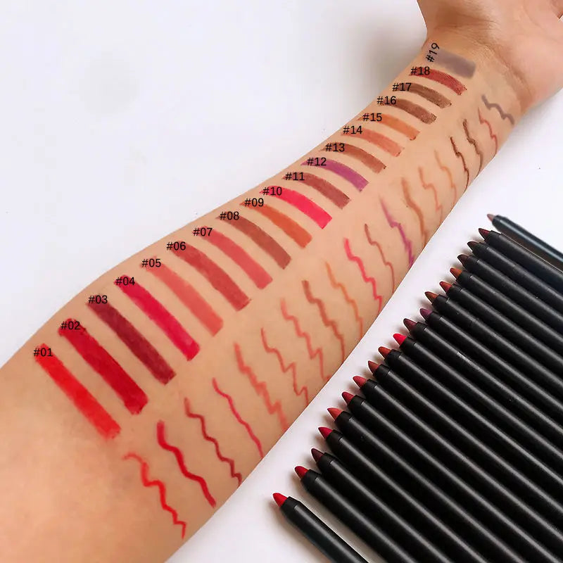 20pcs Lip Liner Pencil Private Label Cosmetics Nude Brown Lip Liners Waterproof Creamy Lipliner Wholesale Bulk For Business