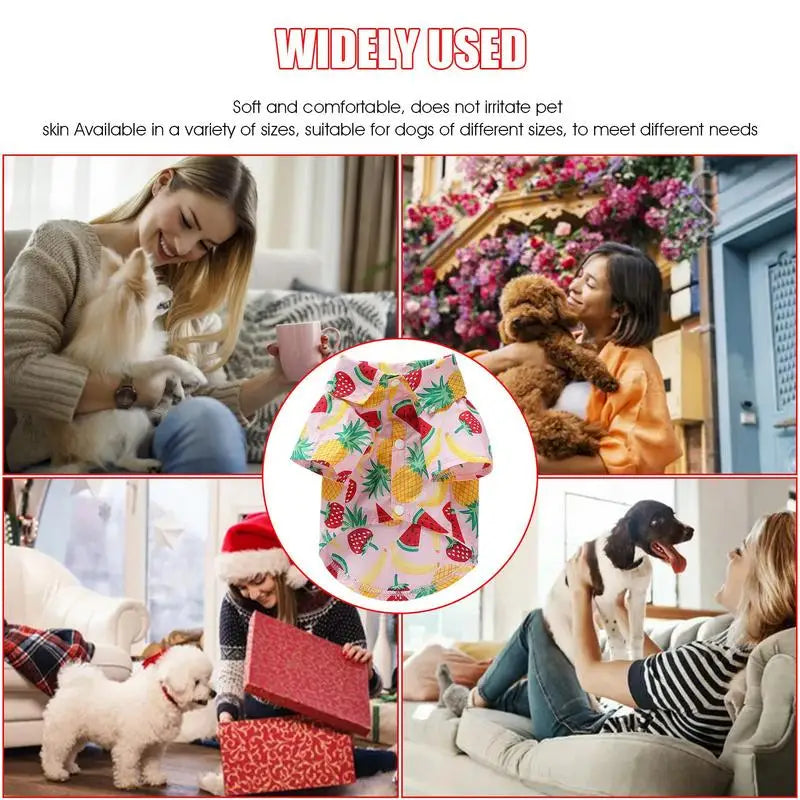 Fruit Dog Shirt Breathable Dog Apparel Pet Apparel Puppy Clothes Dog Apparel Fruit Print Puppy Outfit For Small Medium Dogs In