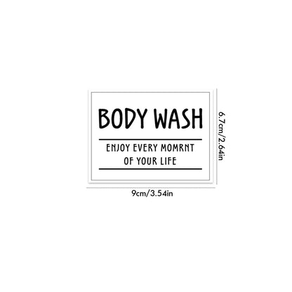 Bathroom Waterproof Labels Set Shampoo Shower Body Wash Dispenser Stickers Lotion Bottle Labels