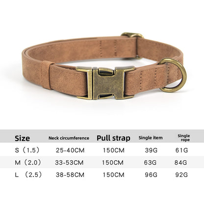 Retro Explosion-Proof Dog Leash Pet Collar Set for Large Medium Small Dogs