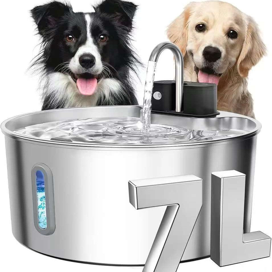 7L Stainless Steel Pet Water Dispenser with Extra Large Capacity