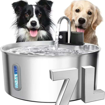 7L Stainless Steel Pet Water Dispenser with Extra Large Capacity